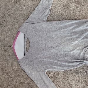 Grey sweater with cute cut out back